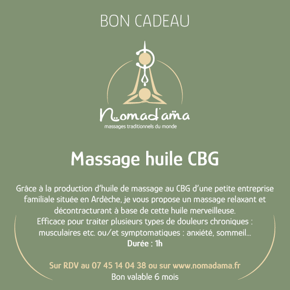 Massage Huile CBG Drôme Ardèche